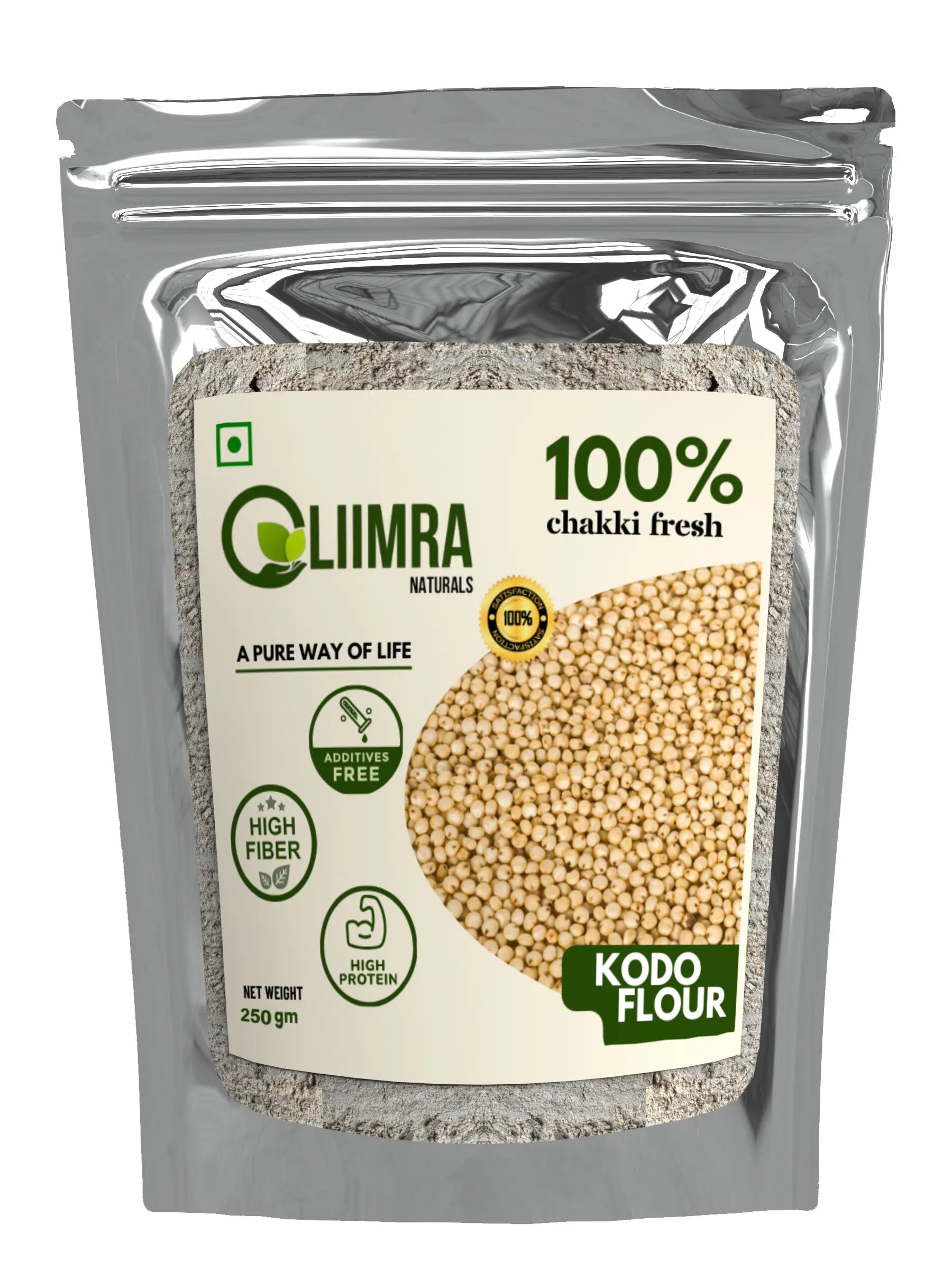 Liimra Naturals Kodo Millet Flour - High Fiber, Protein-Packed, Low GI, Gluten-Free , Mineral Rich, , 100% Chakki Fresh Flour 250 Gram_(Pack of 2) Liimra Naturals